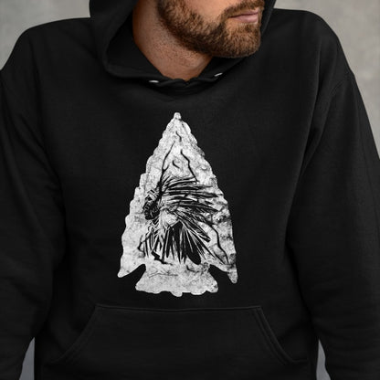 Native American T-Shirts, Vintage Native American Unisex T-Shirt/Hoodie/Sweatshirt HLT00 - American Flag - Arrowhead Hunter Indian Chief Relic Hunting Native American T-Shirt (1)