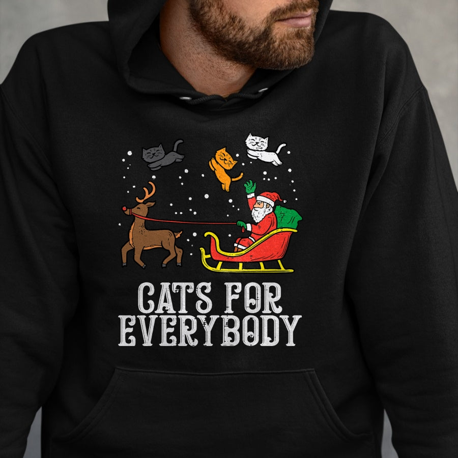 Cats For Everybody Christmas Cat Funny Xmas Women Santa T-Shirt - Christmas Unisex T-Shirt/Hoodie/Sweatshirt - HNDS00