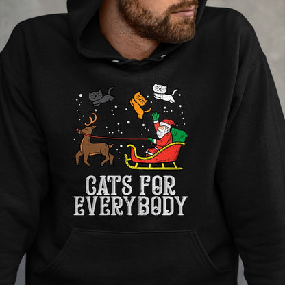 Cats For Everybody Christmas Cat Funny Xmas Women Santa T-Shirt - Christmas Unisex T-Shirt/Hoodie/Sweatshirt - HNDS00