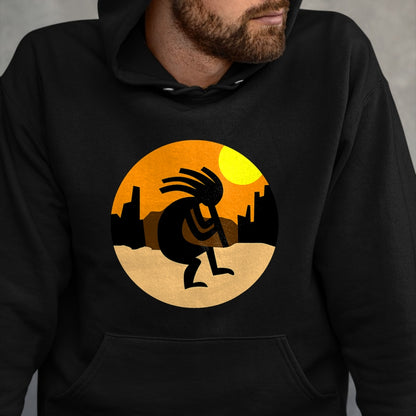 Native American T-Shirts, Vintage Native American Unisex T-Shirt/Hoodie/Sweatshirt HLT00 - Kokopelli Native American Sunset T-Shirt T-Shirt