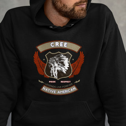 Native American T-Shirts, Vintage Native American Unisex T-Shirt/Hoodie/Sweatshirt HLT00 - American Flag - Cree Tribe Native American Indian Pride Respect Retro T-Shirt (1)
