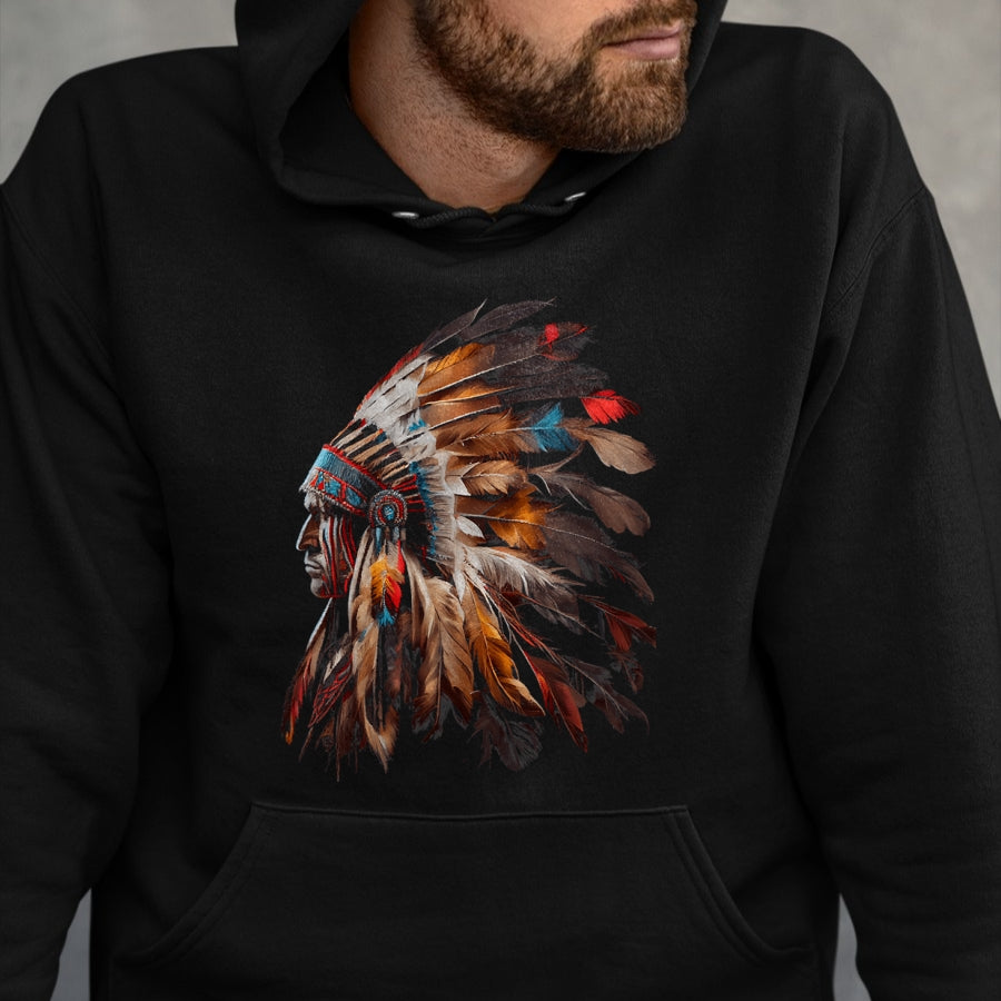 Native American T-Shirts, Vintage Native American Unisex T-Shirt/Hoodie/Sweatshirt HLT00 - Native American Indian Headdress Graphic Tees Men Women T-Shirt