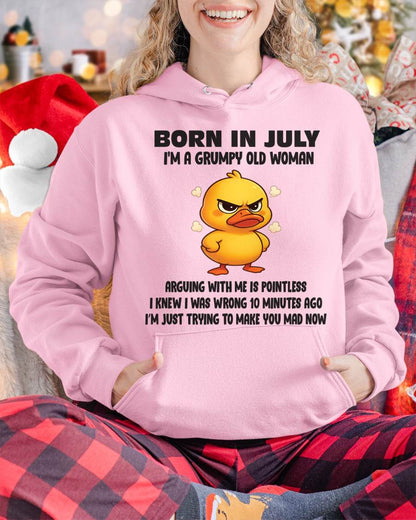 Born In July I'm A Grumpy Old Woman - T Shirt For Woman - DONN07 (SKU09-80-07)