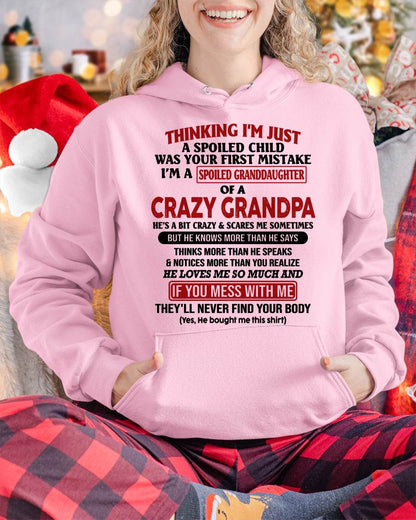 I'm A Spoiled Granddaughter – Gift For Granddaughter From Grandpa – DONN00 (SKU-GPD1-NTT00)