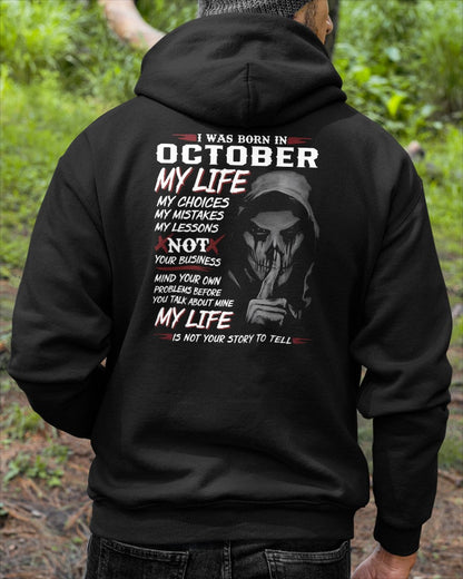 I WAS BORN IN OCTOBER - T-SHIRT FOR MAN - DONN10 (SKU08-36-10)