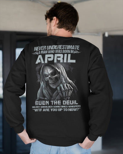 APRIL - NEVER UNDERESTIUNDER A MAN - T-SHIRT FOR MAN - DONN04 (SKU08-05-04)