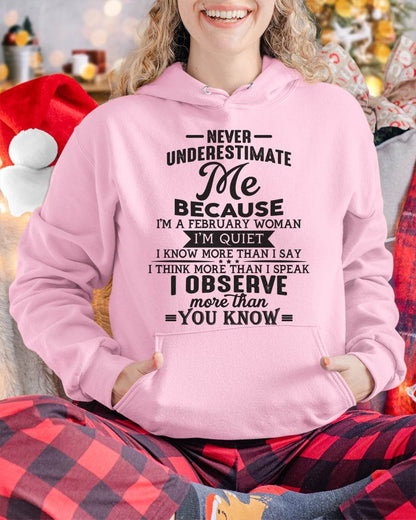 February - Never Underestimate Me - T Shirt For Woman - DOAN02 (SKU10-23-02)