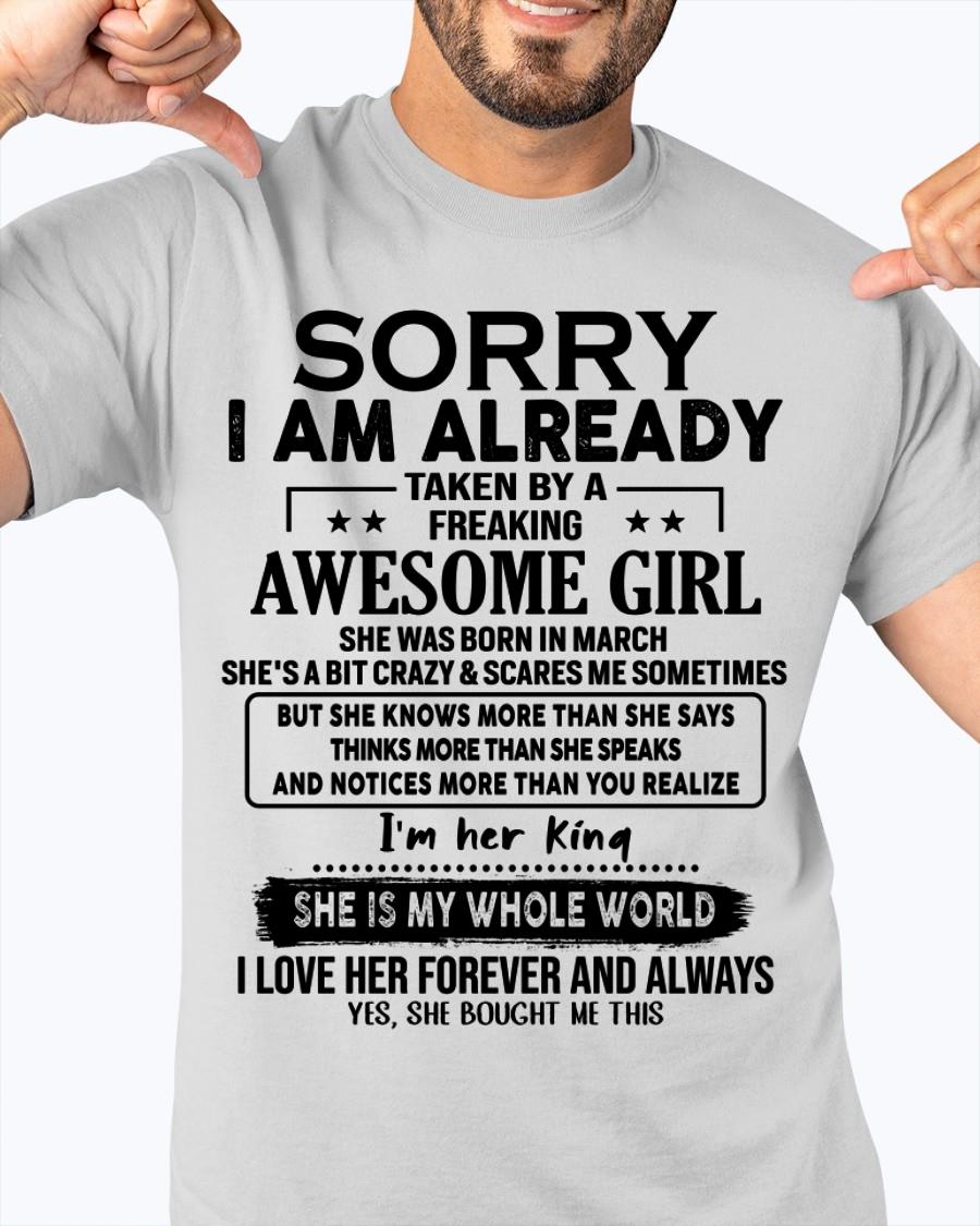 March - Awesome Girl born in March - Special gift for your boyfriend - From Wife EBIL03 (SKU.AT16)