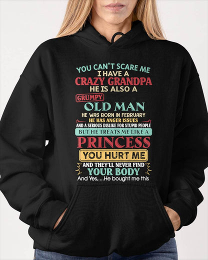 February - You Can’t Scare Me I Have A Crazy Grandpa - Gift For Granddaughter From Grandpa - DONN02 (SKU2603-24-02)