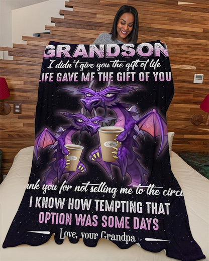 Special Gift For Your Grandson Blanket - From Grandpa