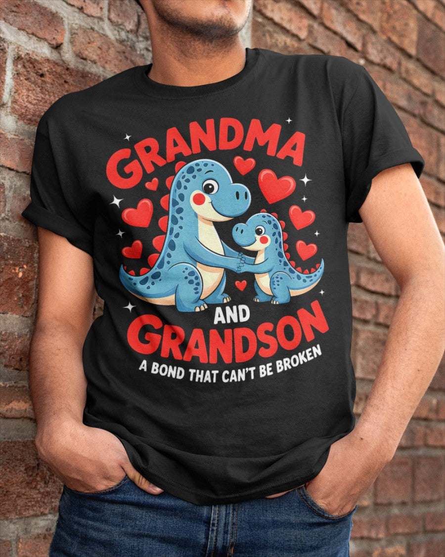 GRANDMA AND GRANDSON A BOND THAT CAN'T BE BROKEN DINOSAUR UNISEX T-SHIRT EBIL00 (SKU-GMS3)