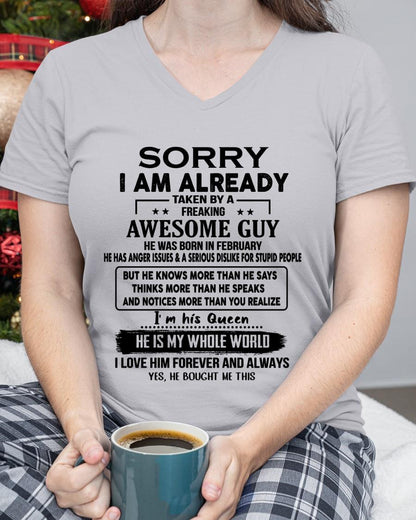 February - Awesome Boyfriend Born In February- Special gift for your Girlfriend - From Husband DONN02 (SKUT08-11-02)