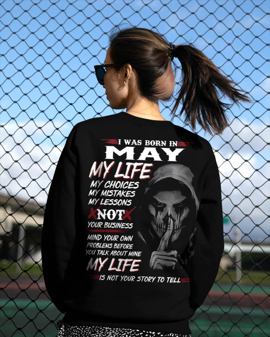 I Was Born In May My Life - T Shirt For Woman - DONN05 (SKU08-36-05)