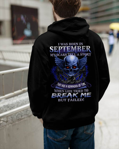 I WAS BORN IN SEPTEMBER MY SCARS TELL A STORY - T-SHIRT FOR MAN - DONN09 (SKU08-68-09)