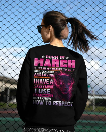 Born In March – T-Shirt For Woman – DONN03 (SKU09-24-03)