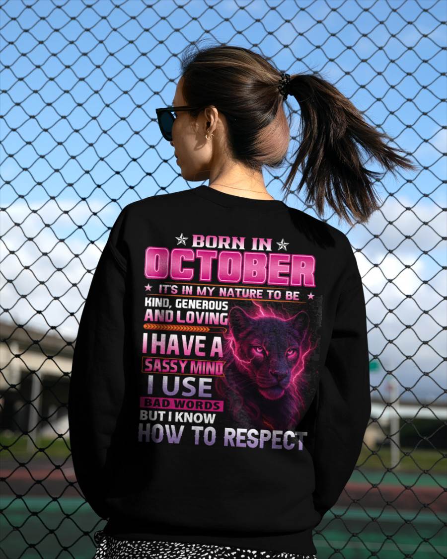 Born In October – T-Shirt For Woman – DONN10 (SKU09-24-10)