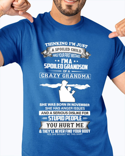 Spoiled by Grandma Shirt November Edition – From Grandma to Grandson EBIL11 (SKU-GMS2-11)