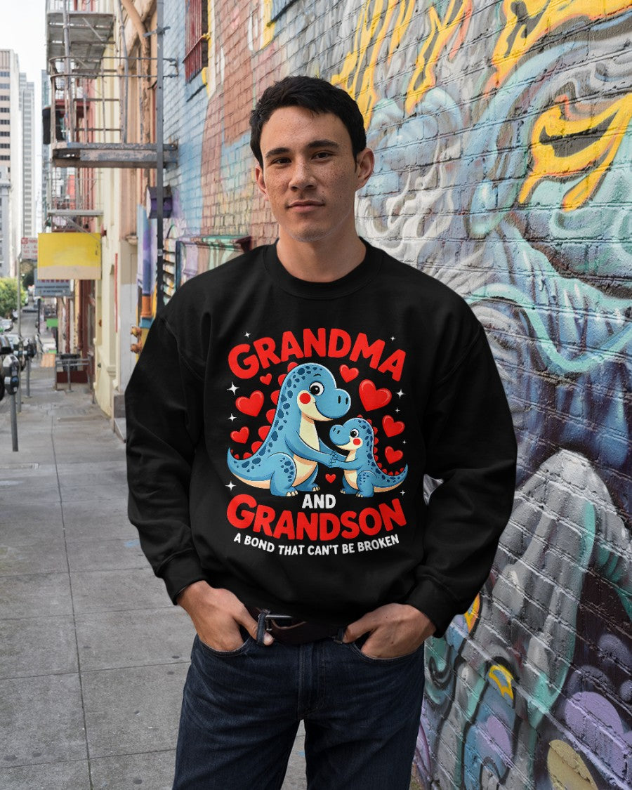 GRANDMA AND GRANDSON A BOND THAT CAN'T BE BROKEN DINOSAUR UNISEX T-SHIRT EBIL00 (SKU-GMS3)