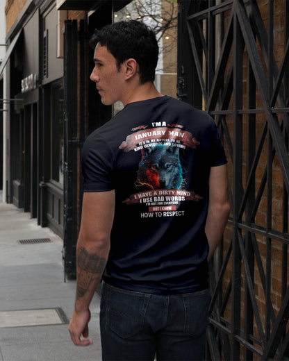JANUARY - KNOW HOW TO RESPECT - BIRTHDAY T-SHIRT FOR MEN - EBIL01 (SKU12-162-01)