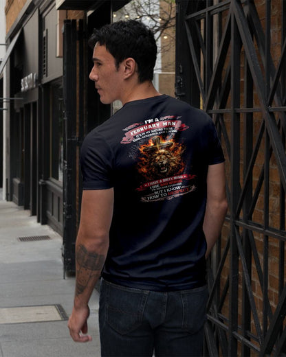 FEBRUARY - KIND AND LOVING ARE MY NATURE - PREMIUM DTG PRINT BIRTHDAY T-SHIRT FOR MEN - EBIL02 (SKU26T-01-31-02)