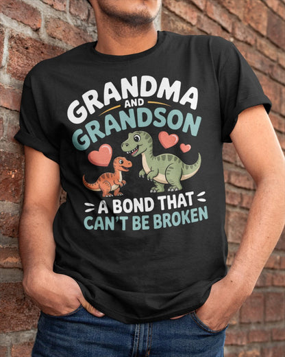 GRANDMA AND GRANDSON A BOND THAT CAN'T BE BROKEN DINOSAUR UNISEX T-SHIRT - EBIL00 (SKU-GMS5)