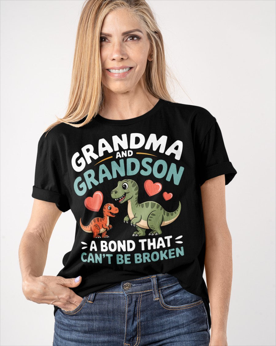 GRANDMA AND GRANDSON A BOND THAT CAN'T BE BROKEN DINOSAUR UNISEX T-SHIRT - EBIL00 (SKU-GMS5)