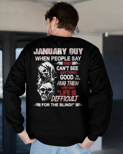 JANUARY - HUG THEM AND SAY... - BIRTHDAY T-SHIRT FOR MEN - EBIL01 (SKU12-253-01)