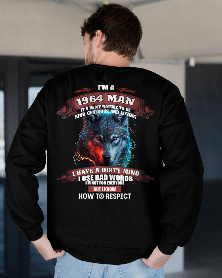 BORN IN 1964 - KNOW HOW TO RESPECT - BIRTHDAY T-SHIRT FOR MEN - Us1964 (SKU12-286-1964)