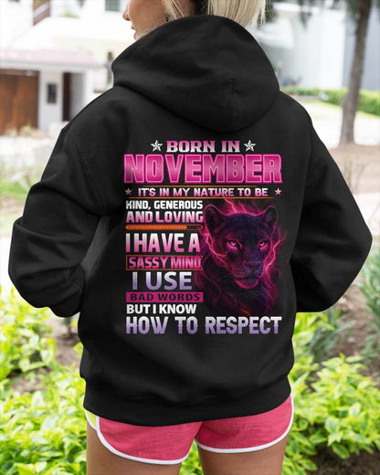 Born In November – T-Shirt For Woman – DONN11 (SKU09-24-11)