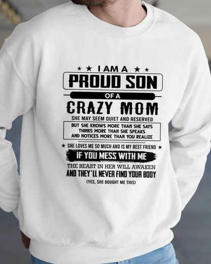 I Am A Proud Son Of A Crazy Mom – Gift For Son From Mom – DONN00 (SKU2603-204-00)