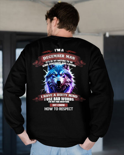 DECEMBER - KNOW HOW TO RESPECT - BIRTHDAY T-SHIRT FOR MEN - EBIL12 (SKU12-312-12)