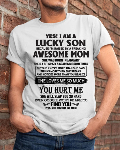 January - Yes! I'm A Lucky Son - Perfect Gift For Your Son From Mom - ebil01 (SKU-LKW-01)