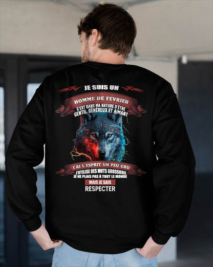 FÉVRIER -  JE SAIS RESPECTER – T-SHIRT D’ANNIVERSAIRE POUR HOMME - frEBIL02 (SKU12-266-02)