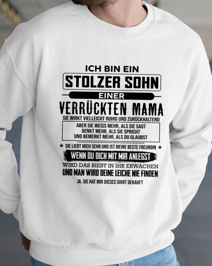 ICH BIN EIN  STOLZER SOHN  EINER  VERRÜCKTEN MAMA - GESCHENK FÜR DEN SOHN VON DER MAMA - DONN00 (SKU2606-282-00)