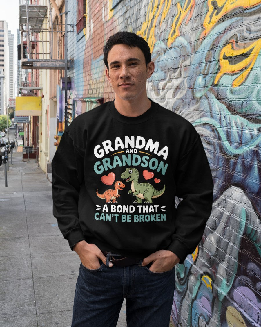 GRANDMA AND GRANDSON A BOND THAT CAN'T BE BROKEN DINOSAUR UNISEX T-SHIRT - EBIL00 (SKU-GMS5)