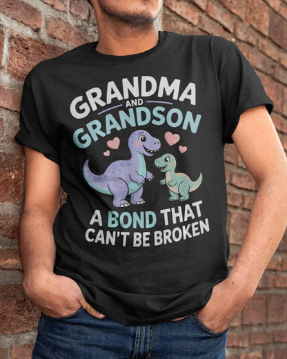 GRANDMA AND GRANDSON A BOND THAT CAN'T BE BROKEN DINOSAUR UNISEX T-SHIRT EBIL00 (SKU-GMS4)