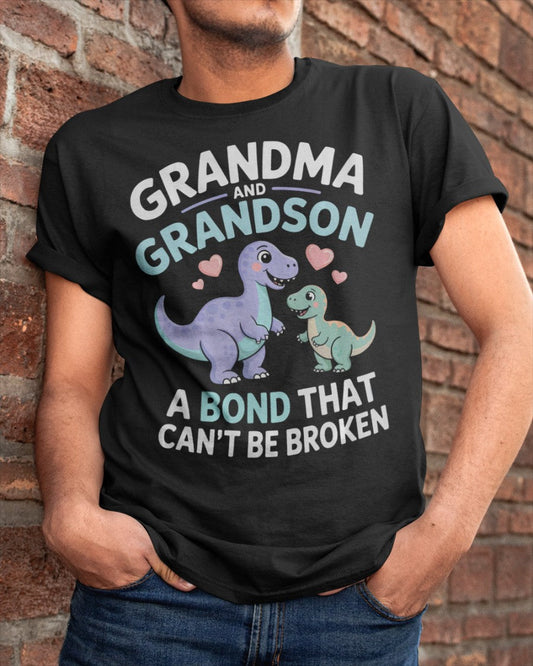 GRANDMA AND GRANDSON A BOND THAT CAN'T BE BROKEN DINOSAUR UNISEX T-SHIRT EBIL00 (SKU-GMS4)