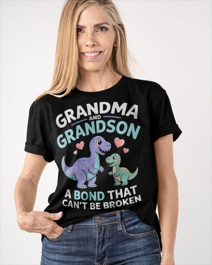 GRANDMA AND GRANDSON A BOND THAT CAN'T BE BROKEN DINOSAUR UNISEX T-SHIRT EBIL00 (SKU-GMS4)