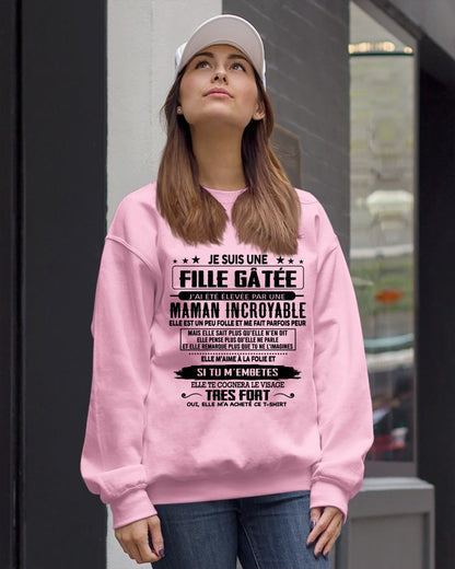 T-SHIRT JE SUIS UNE FILLE CHANCEUSE – CADEAU TOUCHANT DE MAMAN INCROYABLE - fr00 / DONN00 (SKU26T-0190-00)
