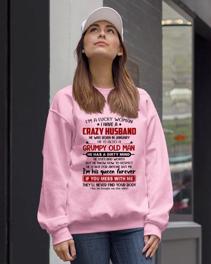 JANUARY - TO MY WIFE - I'M A LUCKY WOMAN - GIFT FROM HUSBAND - EBIL01 (SKU12-282-01)