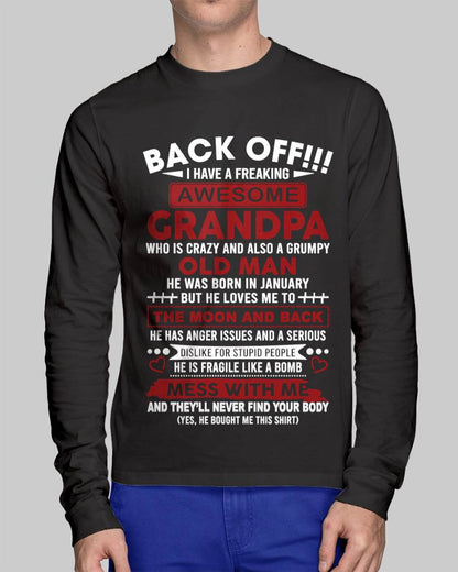 January – Back Off!!! I Have A Freaking Awesome Grandpa – Gift For Grandson And Granddaughter From Grandpa – DONN01 (SKU10-153-01)