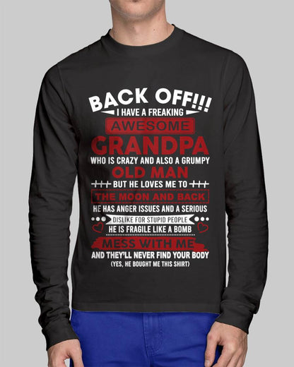 Back Off!!! I Have A Freaking Awesome Grandpa – Gift For Grandson And Granddaughter From Grandpa – DONN00 (SKU10-153-00)