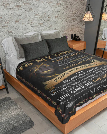 BLANKET FOR SON - GIFT FROM MOM - COMFORT & WARMTH GIFT (SKUB09-12)