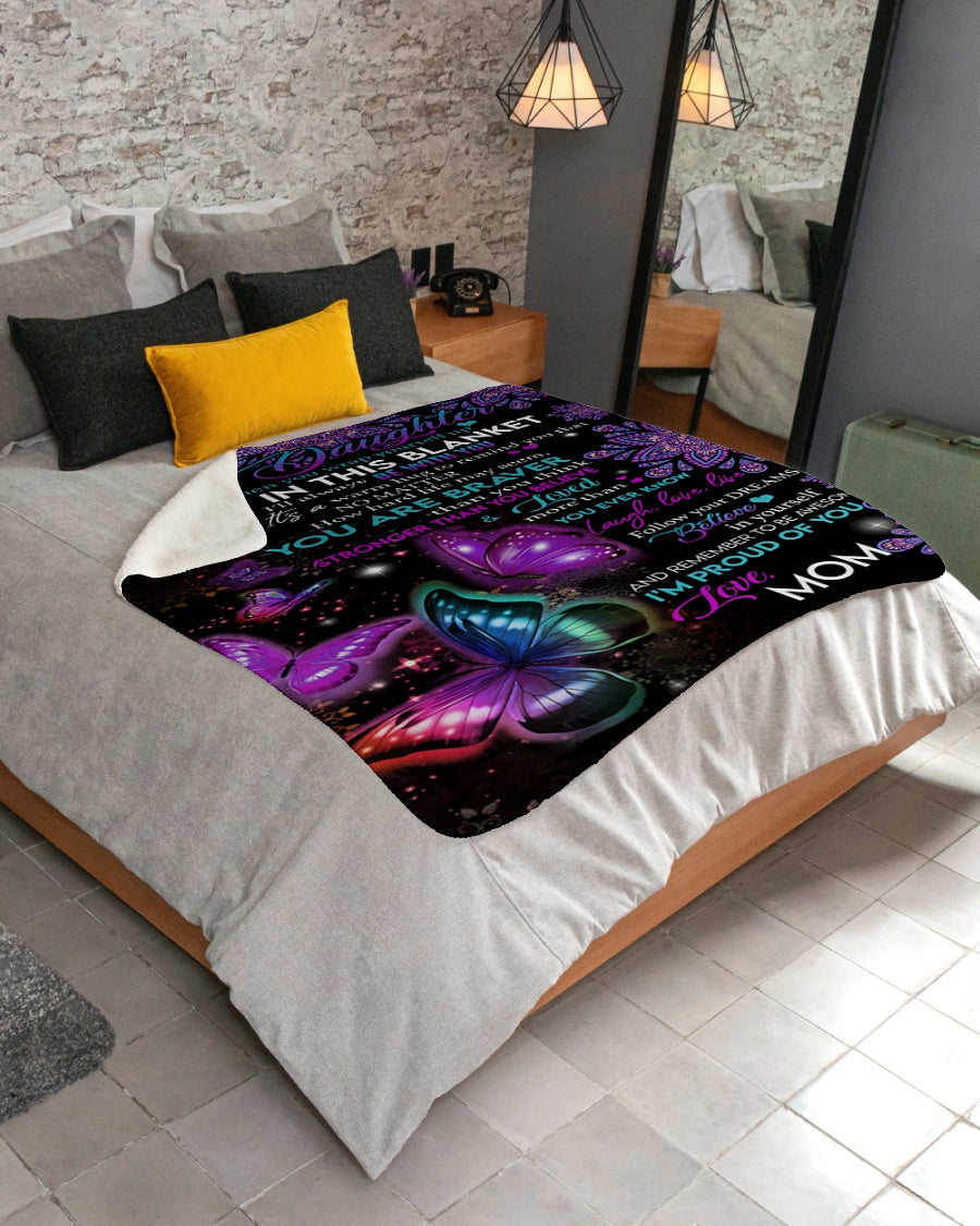 To My Daughter - Gift For Daughter Sherpa Fleece Blanket - from mom