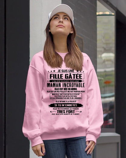 AVRIL - T-SHIRT JE SUIS UNE FILLE CHANCEUSE – CADEAU TOUCHANT DE MAMAN INCROYABLE - frDONN04 (SKU26T-0190-04)