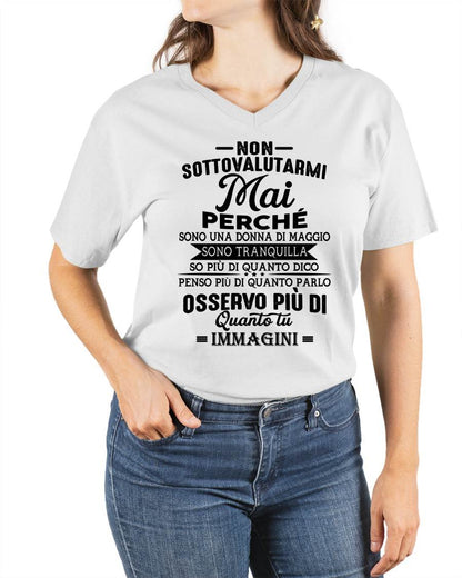 NON SOTTOVALUTARMI MAI – T-SHIRT DA DONNA – DONN05 (SKU2605-357-05)