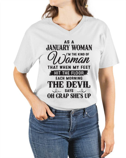 AS A JANUARY WOMAN - T-Shirt For Woman  – DONN01 (SKU26T-01-36-01)