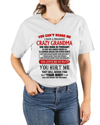 February - You Can’t Scare Me I Have A Freaking Crazy Grandma – Gift For Granddaughter From Grandma – DONN02 (SKU2602-26-02)