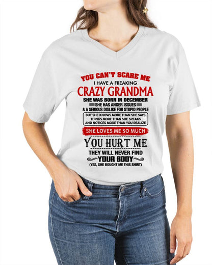 December - You Can’t Scare Me I Have A Freaking Crazy Grandma – Gift For Granddaughter From Grandma – DONN12 (SKU2602-26-12)