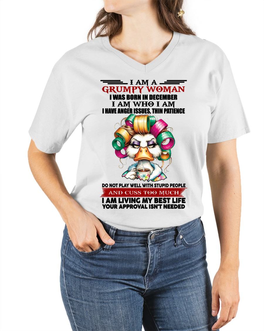 DECEMBER - GRUMPY WOMAN - BIRTHDAY SHIRT FOR WOMEN - EBIL12 (SKU26T-01-22-12)